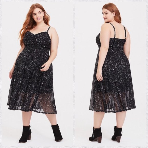 torrid Dresses & Skirts - Torrid Leopard Mesh Midi Dress